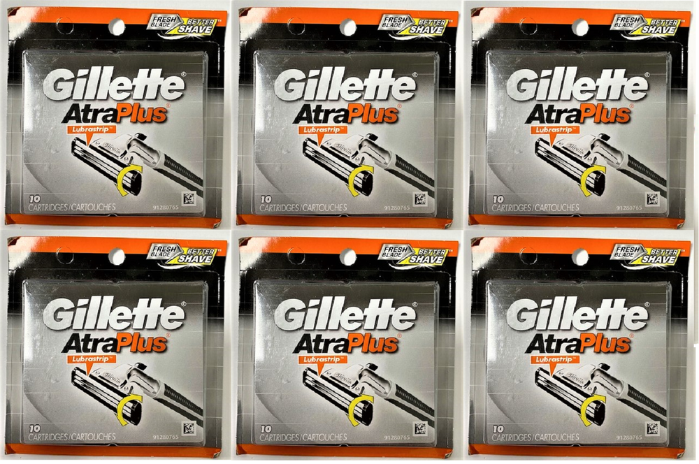 Gillette Atra Plus Refill Razor Blade Cartridges, 60 Count (Unboxed)