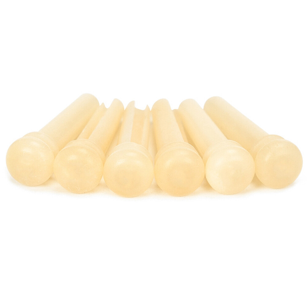 6PCS Guitar Pin String Peg Unbleached Bone Abalone shell Dot Luthier Bridge A