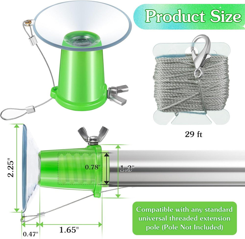 Suction Cup Light Bulb Changer Kit without Pole, High Reach Light Bulb Removal T