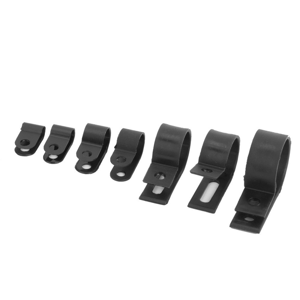 200pcs Plastic Nylon Cable Clamp R Type P Type Wire Clip Fasteners Assorted Box