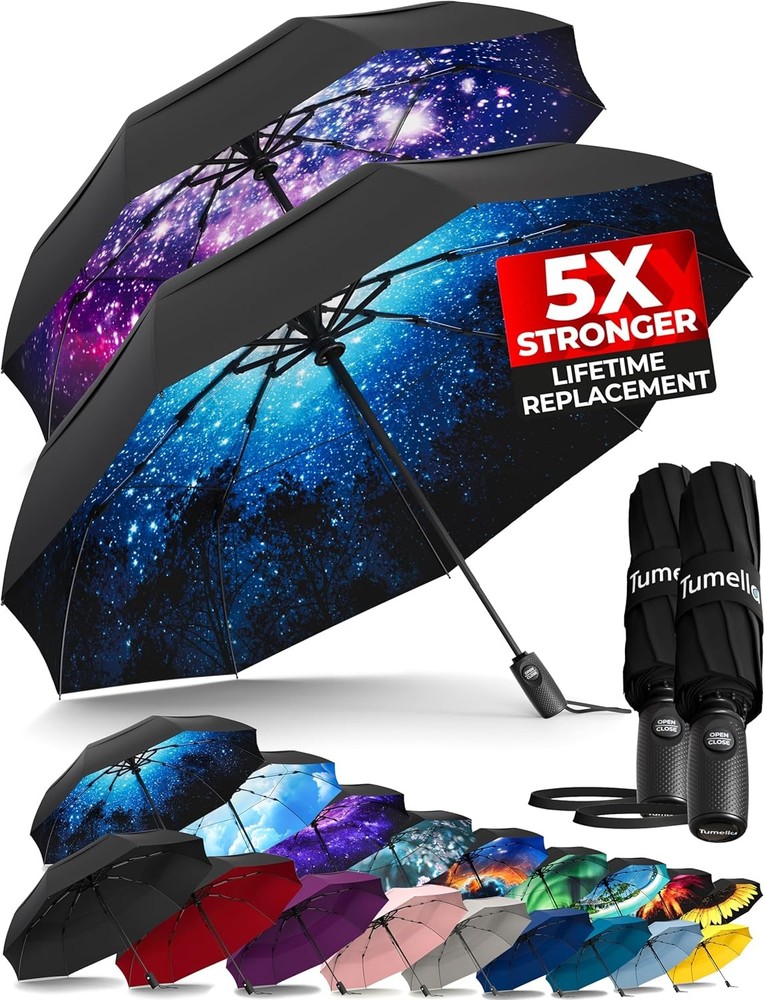 Automatic folding umbrella, small size, wind-tested, lightweight and portable,