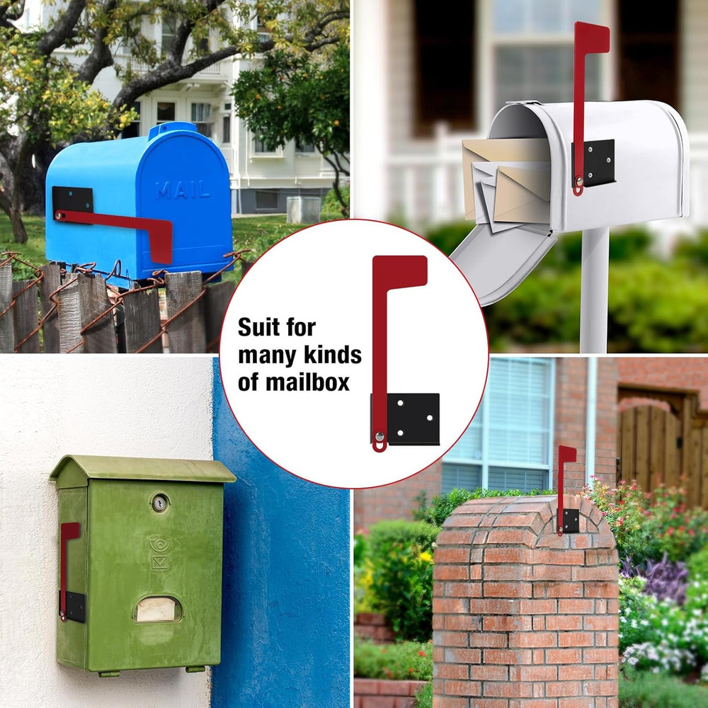 Mailbox Flag Kit, Galvanized Steel Flag for Mailbox, Mailboxes Accessories, Two