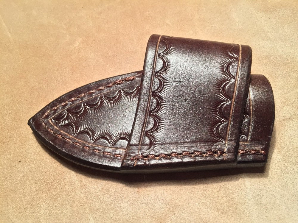 Custom Leather Crossdraw Sheath for Buck Mini Alpha Hunter
