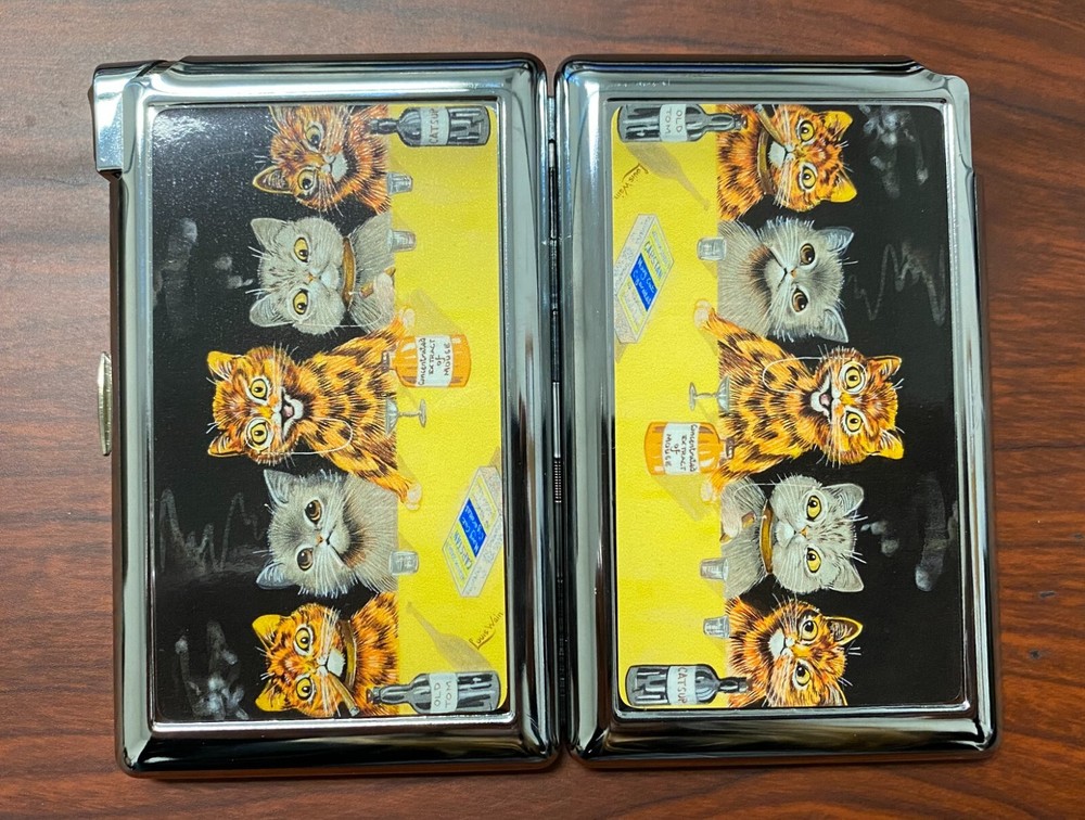 Smoking Cats Cigarette Case with lighter ID Holder Wallet