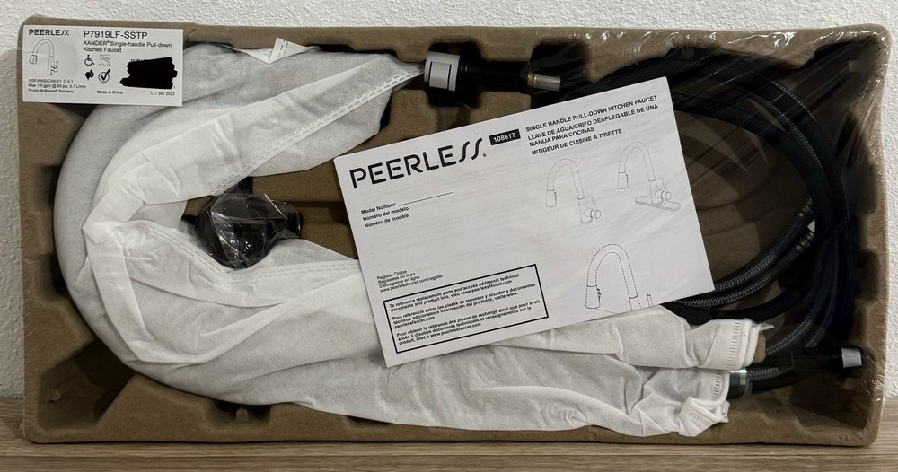 PEERLESS P7919LF-SSTP Xander PULL DOWN Kitchen Faucet BRILLIANCE STAINLESS
