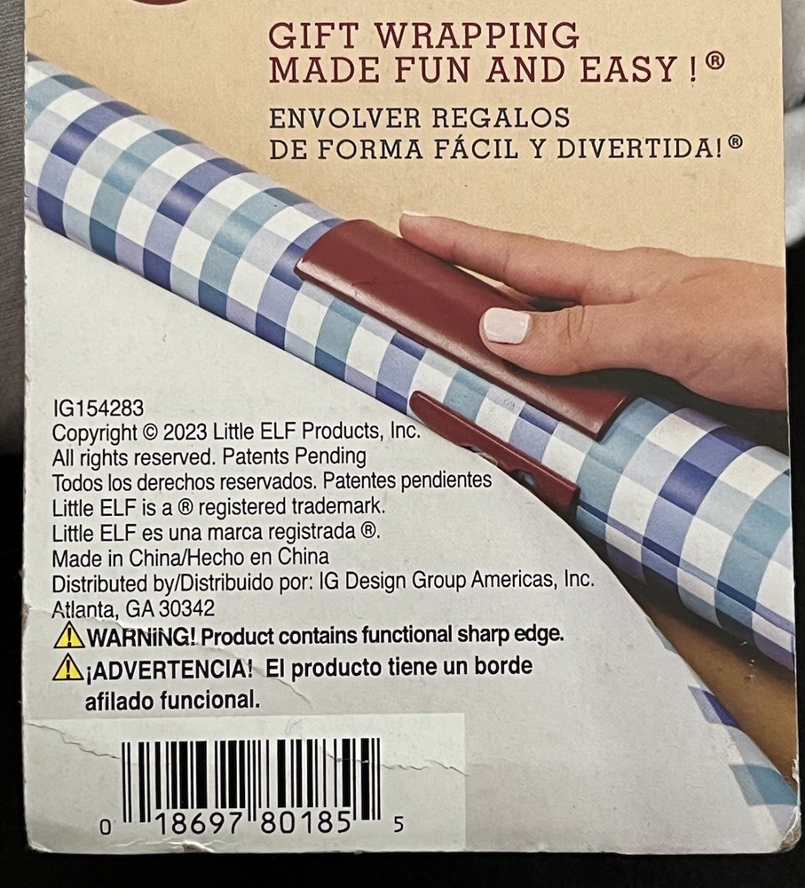 Little ELF Red Gift Wrap Wrapping Paper Cutter