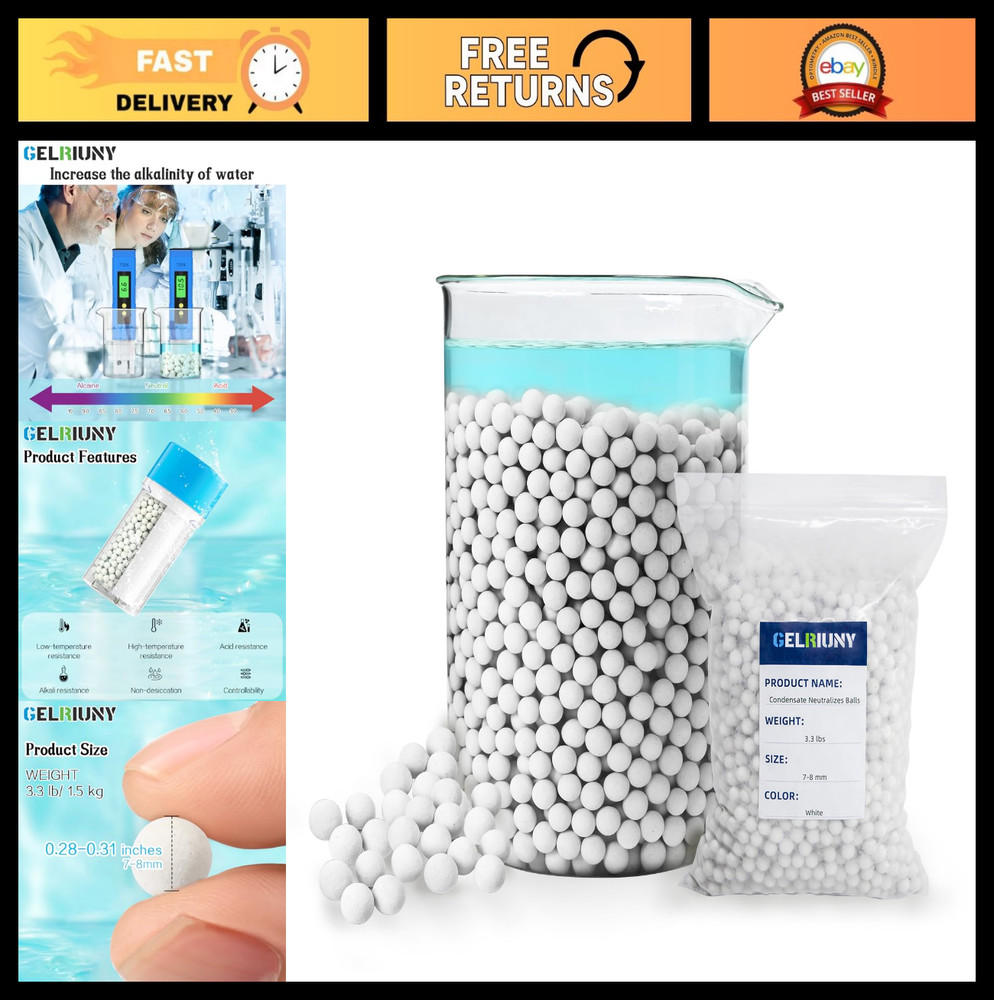 Acidic Condensate Neutralizer Pellets 3.3 lbs - 7-8mm Water Heater Filter Media