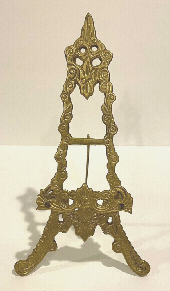Vintage Solid Brass Easel Book/Photo Stand 10.5" H