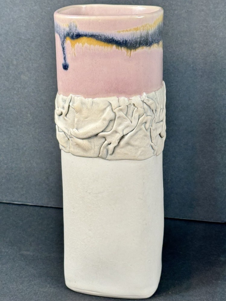 90s Style Signed Pottery Vase