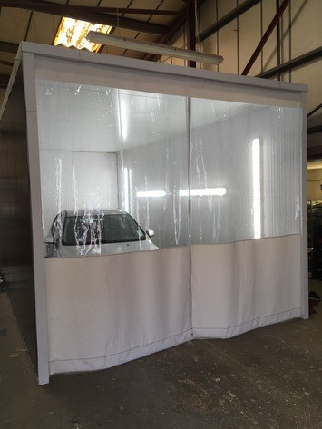 WORKSHOP CURTAIN WORKSHOP DIVIDER CURTAINS 11FT X 8FT BLK TOP CLEAR BLK BOTTOM