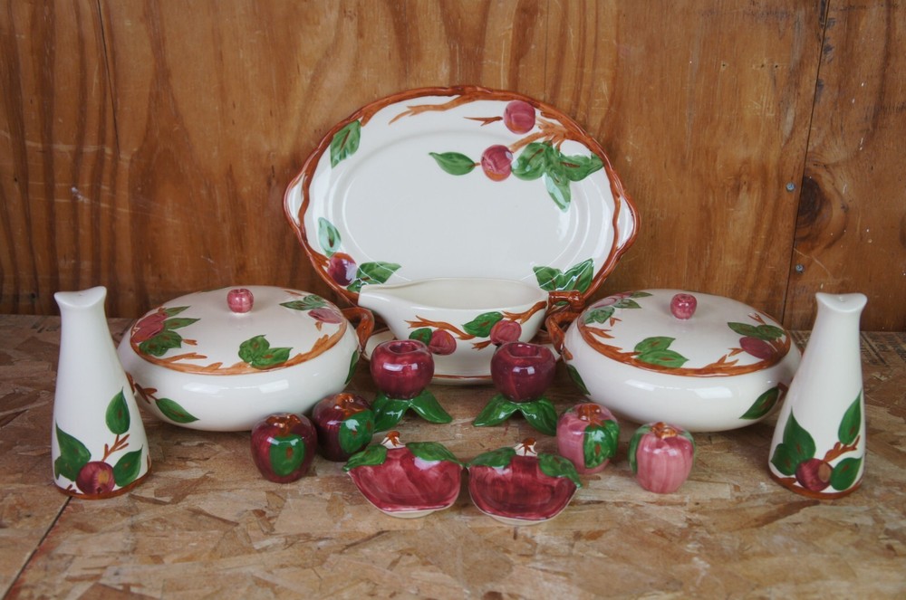 120 Piece Vintage Franciscan Apple Pattern Dinnerware Hand Painted USA England