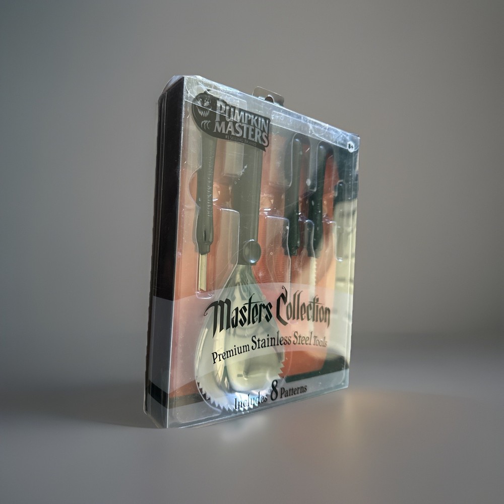 Pumpkin Masters Carving Kit~Masters Collection 5 Tools, 8 Patterns New in Box