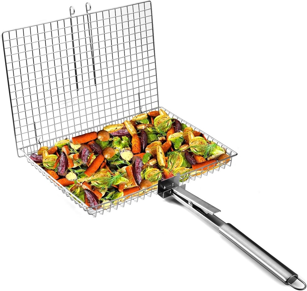 Extra Large Grill Basket w/ Detachable Handle