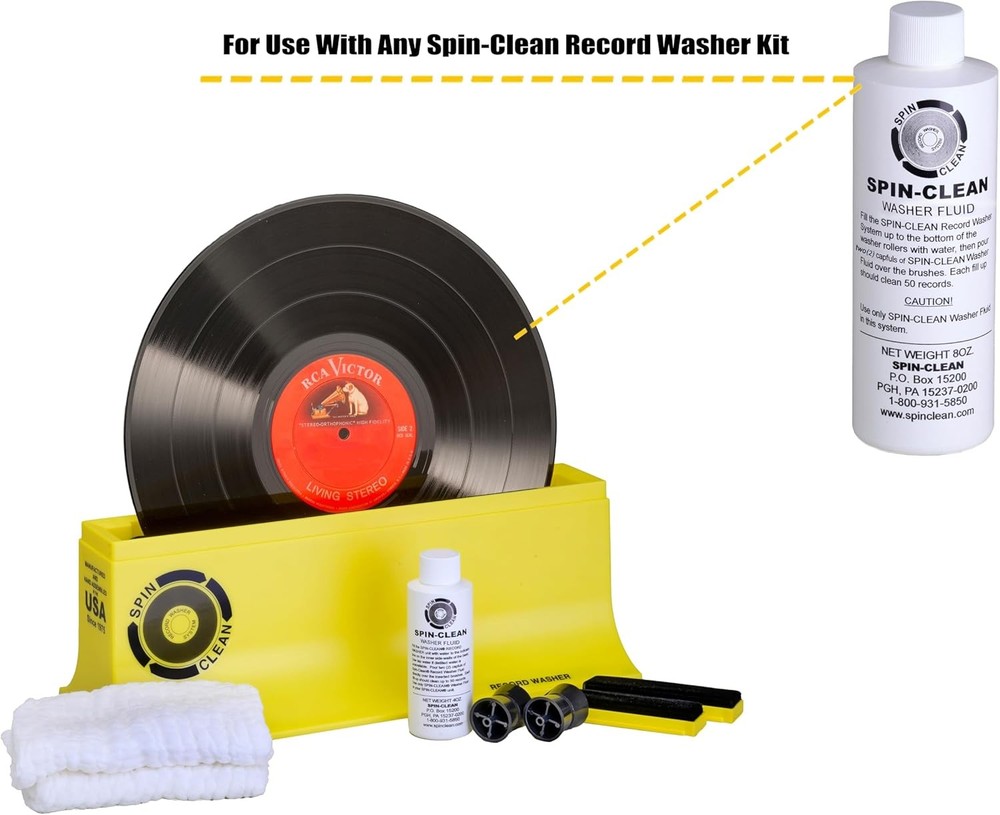 Spin-Clean Record Washer Fluid 8oz. | Alcohol-Free Cleaner Solution |...
