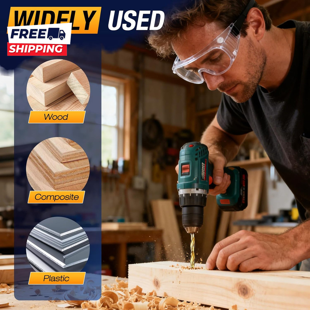 Countersink Drill Bit Set 11Pcs Countersink Drill Bits#4, #6, #8, #10, #12