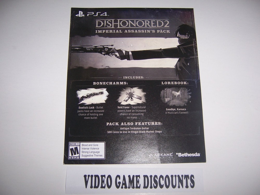 Dishonored 2 DLC Add-on Code for PlayStation 4 PS4 - Imperisl Assassin's Pack