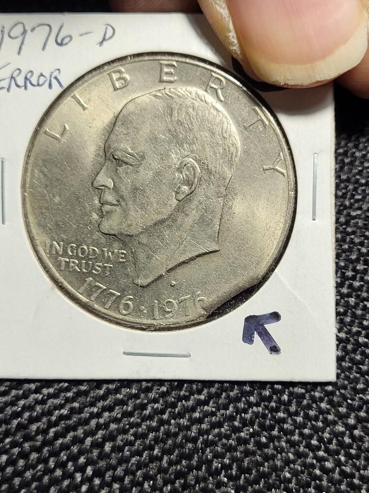 1976 D Eisenhower Dollar Error Clipped Planchet