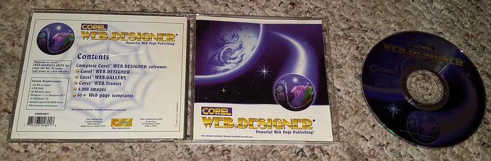 Corel Web Designer Software Windows 95/98/3.1/NT Publishing