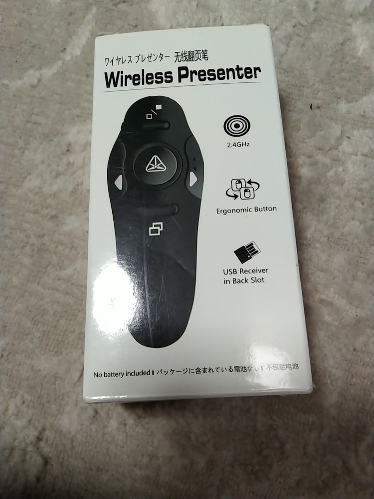Wireless Presenter Model D100, 2.4 GHz With Laser Pointer 39’ FT Range