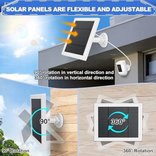 Solar Panel for Ring Camera 3 Port Compatible with Ring Spotlight 2 Pack White