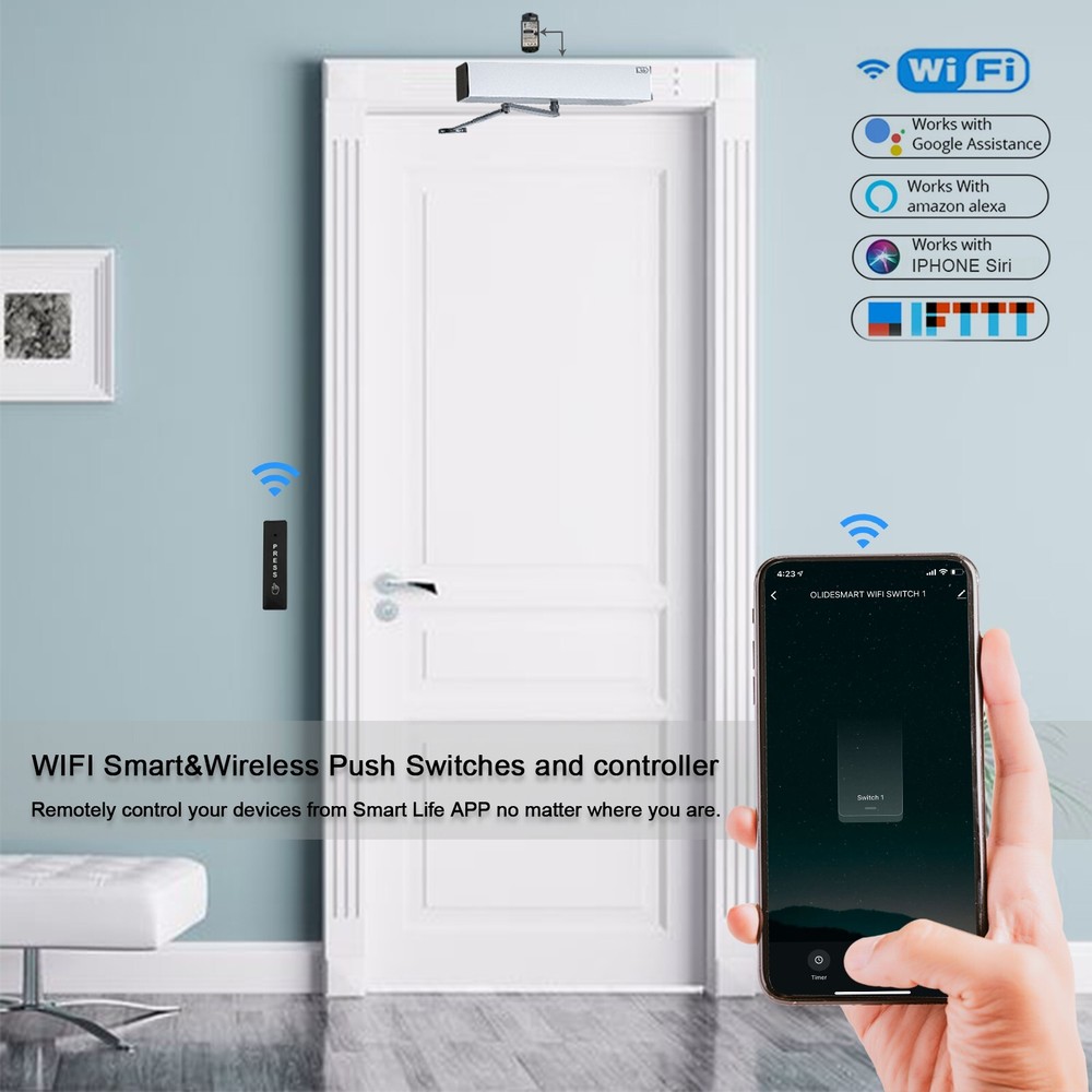 WiFi Smart&Wireless Push Buttons for Entry System, Automatic Doors Sensor Switch