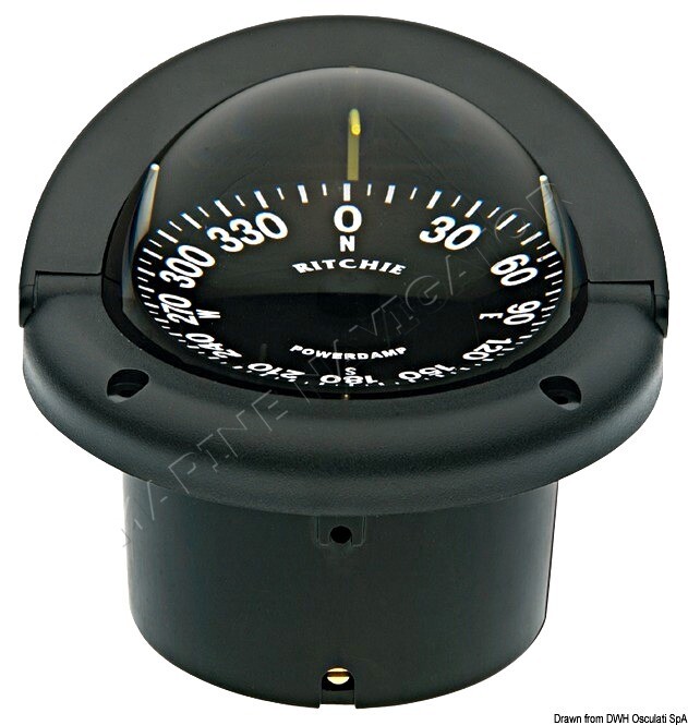 RITCHIE Helmsman Built-In Compass 3 Inches 3/4 Black/Blac