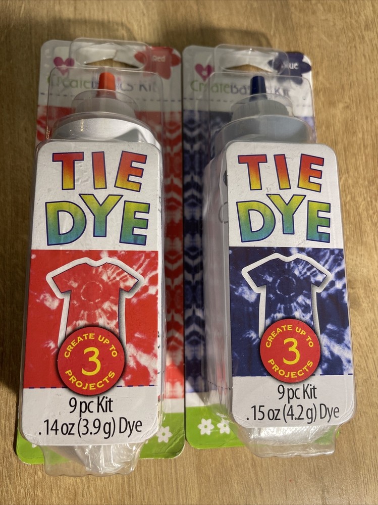 Create Basics Tie-Dye RED & BLUE Make Up To 3 Projects Per Kit LOT 2