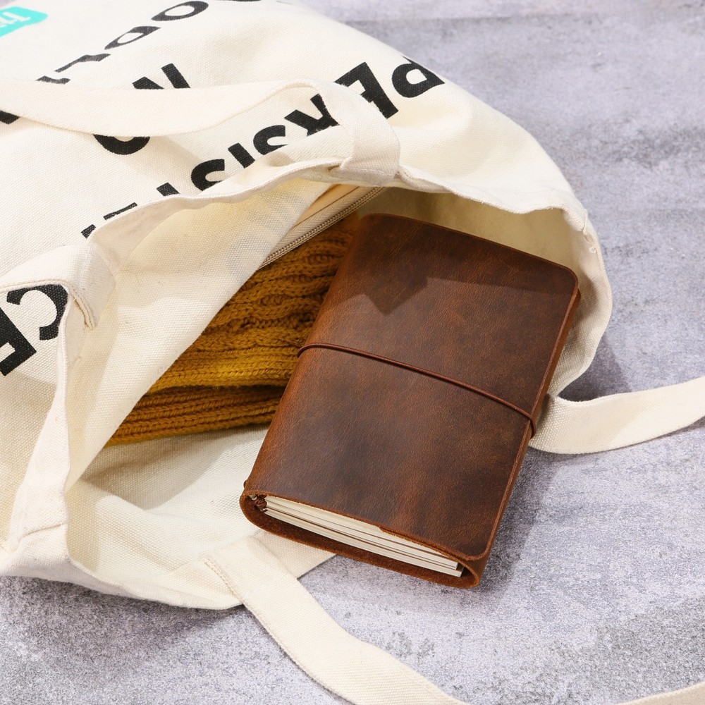 Personalized Trifold Leather Journal Cover, Refillable Journal Notebook A5 A6