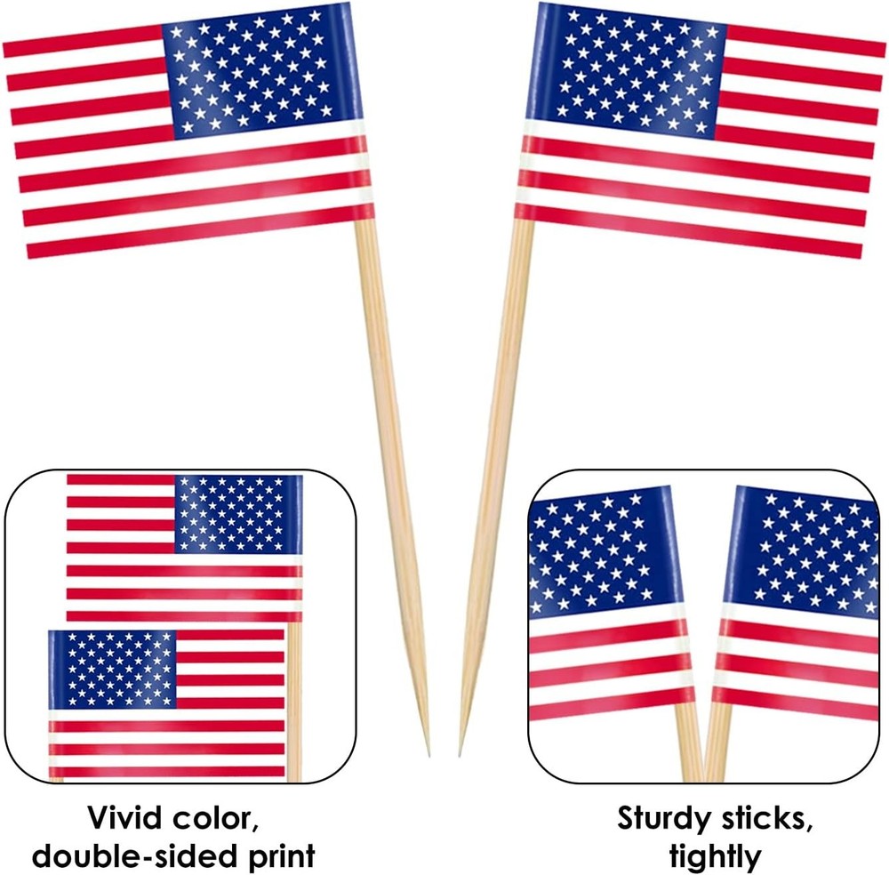 AhfuLife 200 Pcs Different Countries Toothpick Flag, Mini 200 Pcs, Mixed