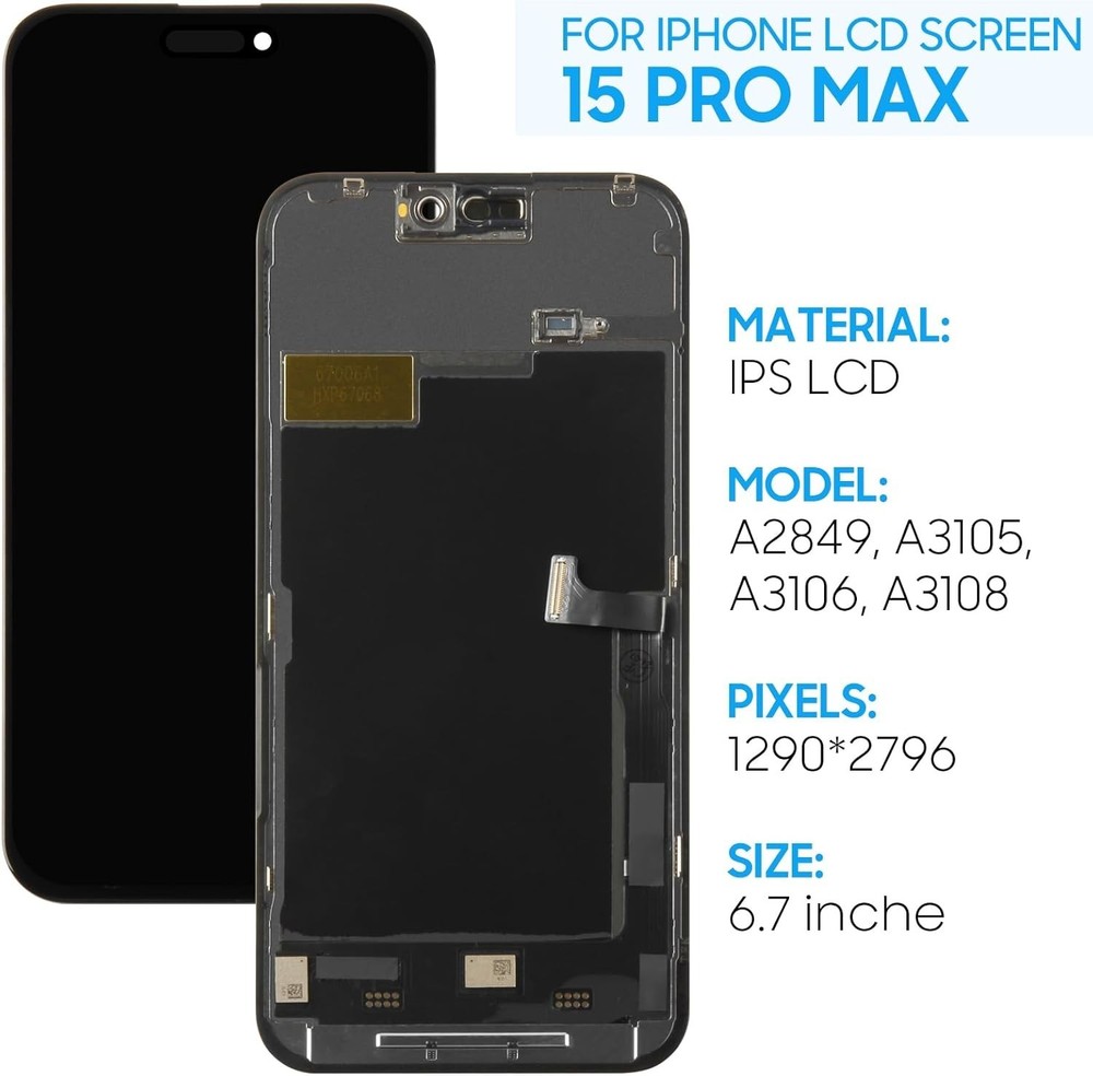 For iPhone 15 Pro Max Display LCD Touch Screen Digitizer Assembly Replacement