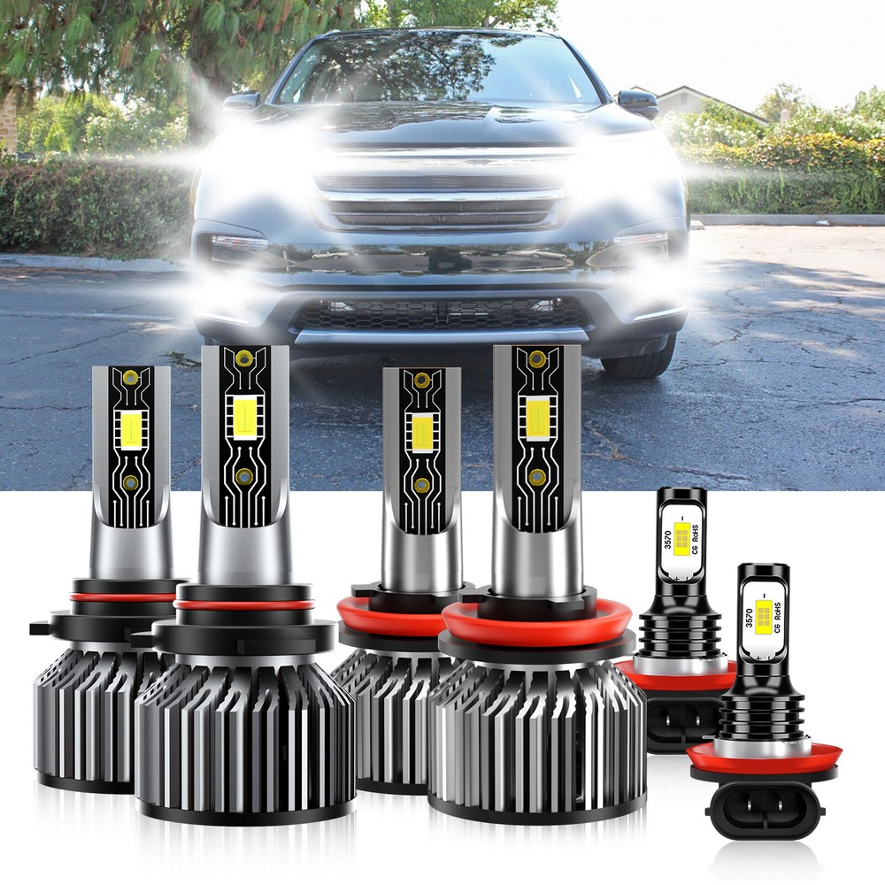 For Honda Pilot 2006-2018 6x LED Headlight High Low Beam +Fog Light Bulbs Combo