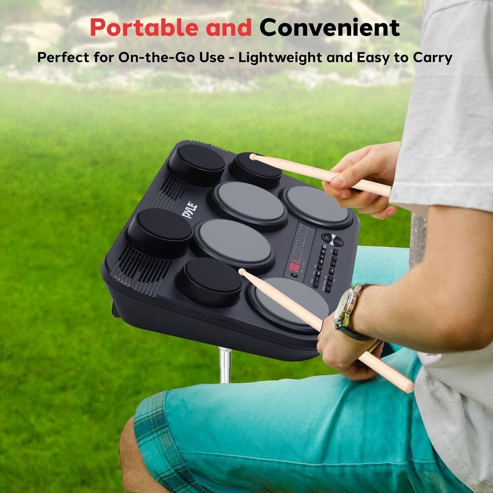 Pyle Electronic Table Digital Drum Kit Top w/ 8 Pad Digital Drum Kit