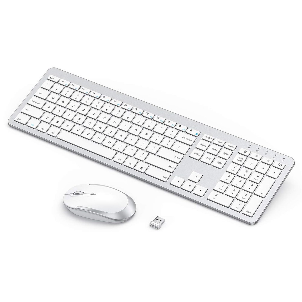 Rechargeable Wireless Keyboard and Mouse Set - Ultra Thin, Silent Design