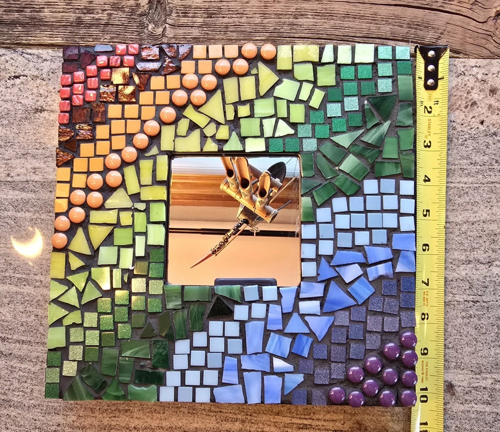 Handmade Mosaic Framed Mirror Wall Hanging Multicolored Hippie/ Boho Theme