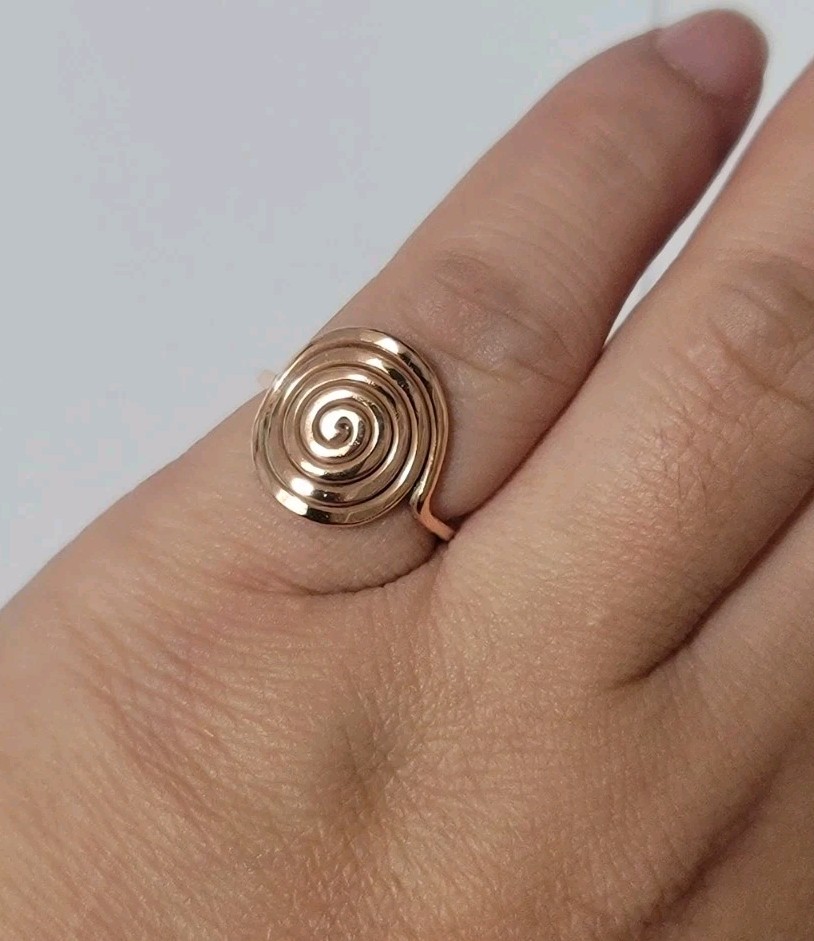 Orgonite Solid Copper ring 1.5mm aprox width textured rings for pain management