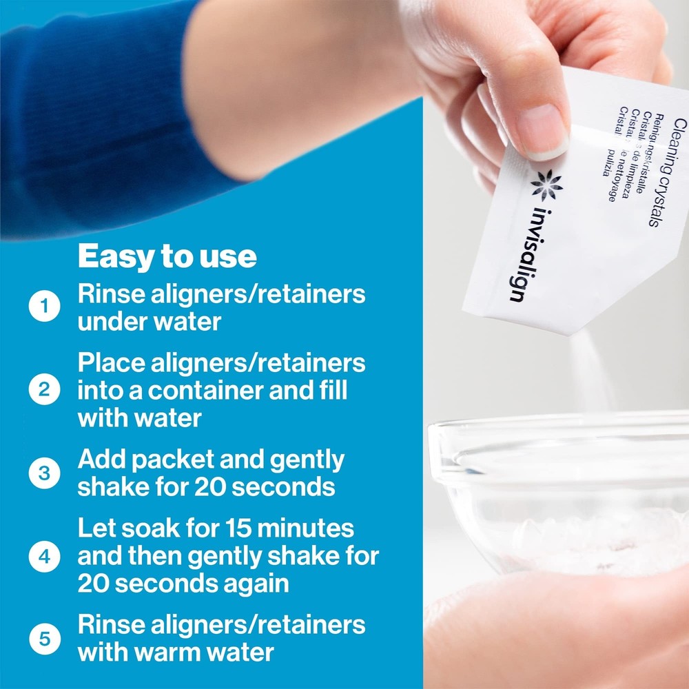 INVISALIGN Cleaning Crystals for Clear Aligners and Retainers, (50 Packets)