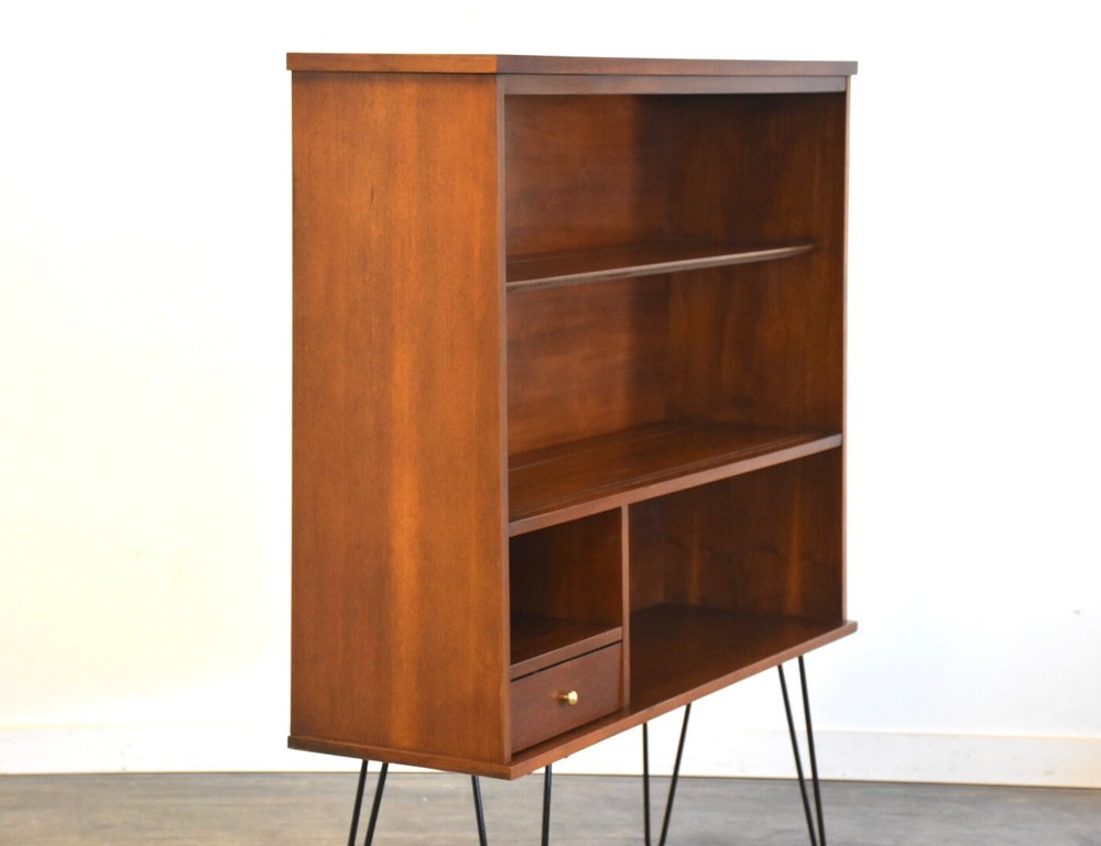 Walnut Mid Century Modern Bookcase