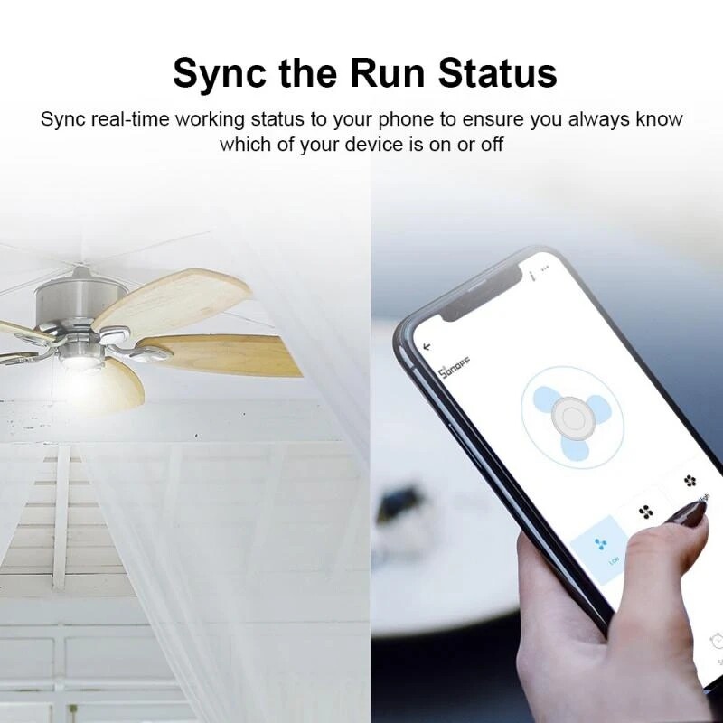 SONOFF Smart Fan Switch Adjust Fan Light Controller APP Voice RF Remote Control