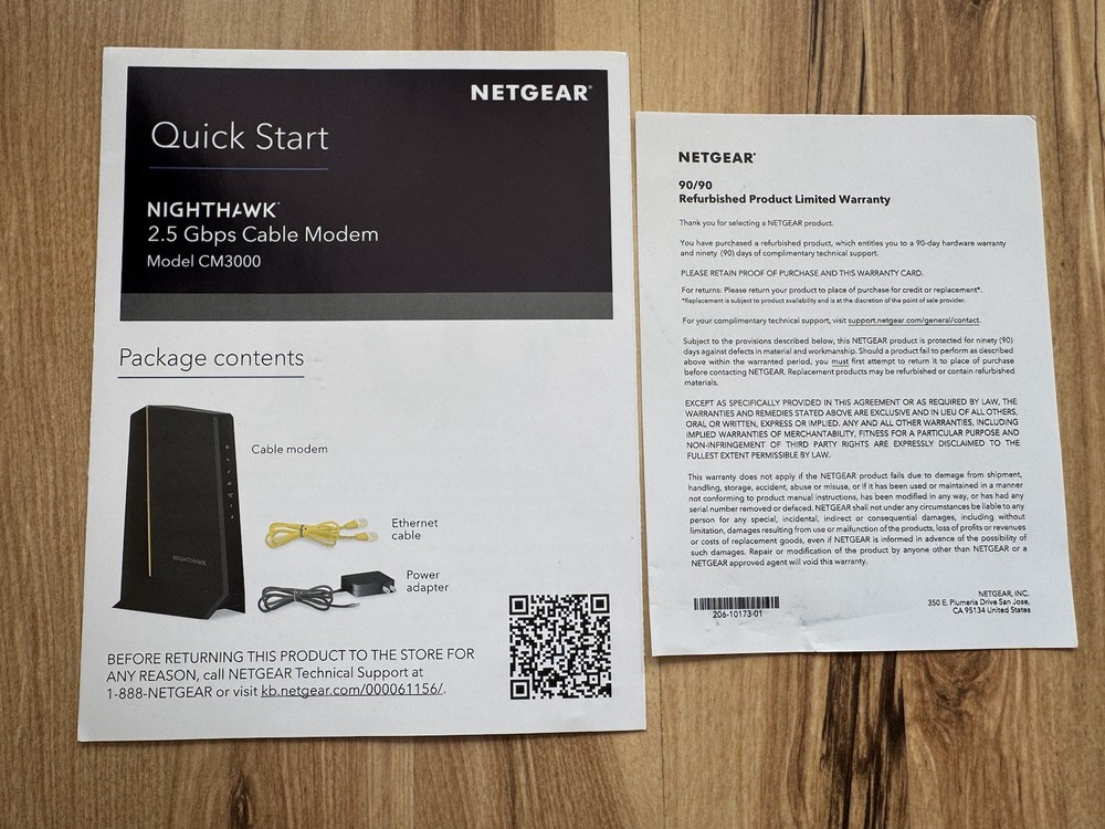 Netgear Nighthawk CM3000 Cable Modem - Refurbished