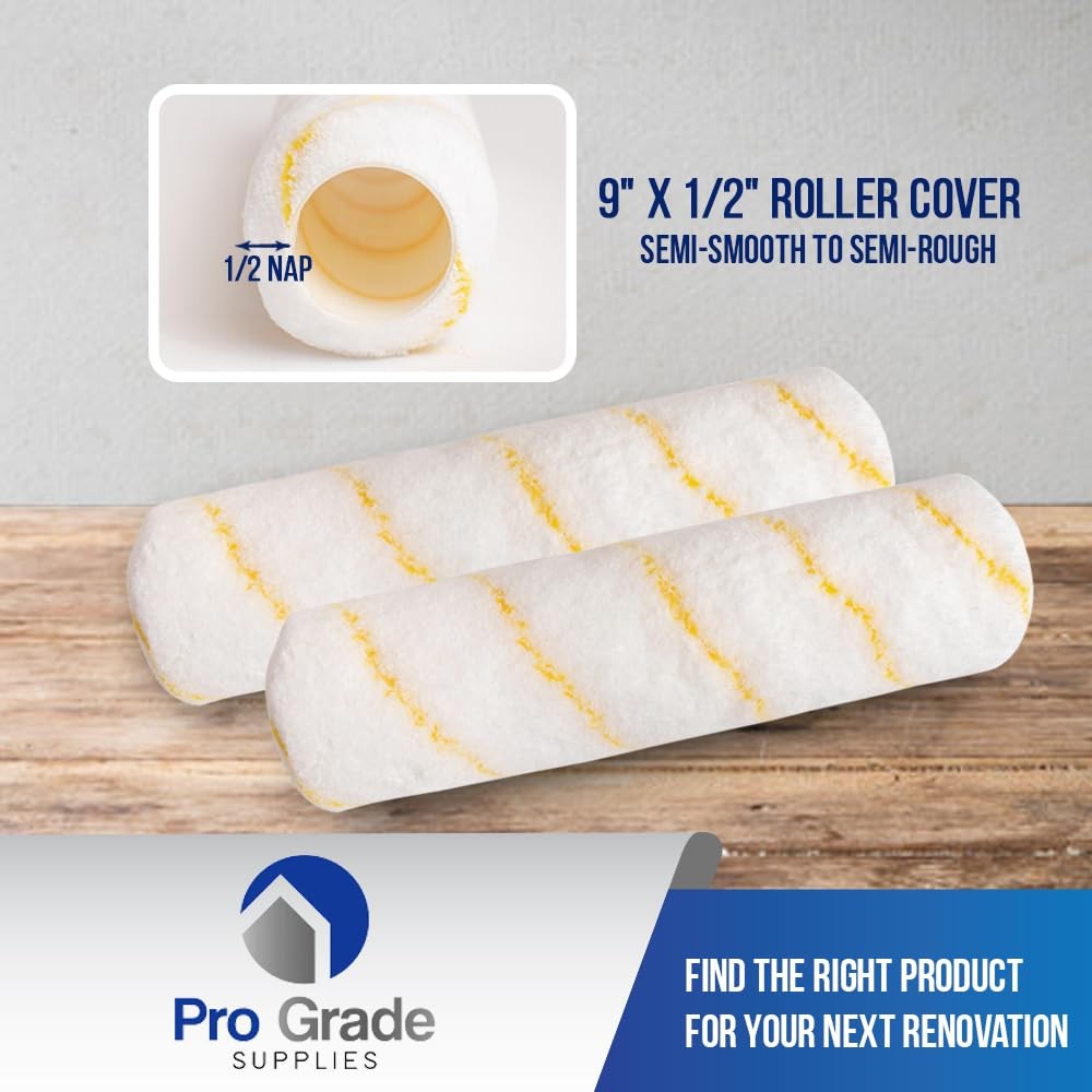 Pro Grade - Paint Roller Covers - 1/2 X 9 Inch Microfiber 5 5 Ea 1/2\" Micro