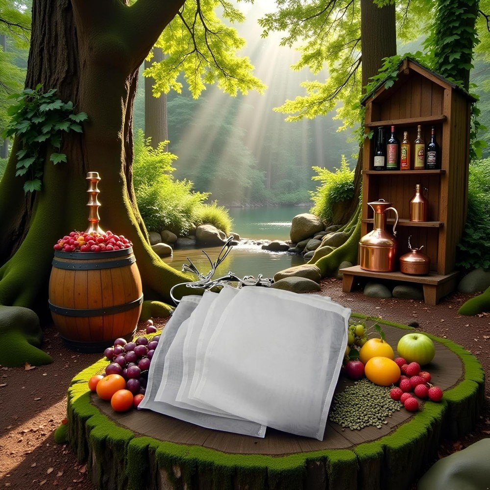 5 Pcs White for Nylon Straining Bag - Fine Mesh - Homebrew Beer Wine Cider Dr...