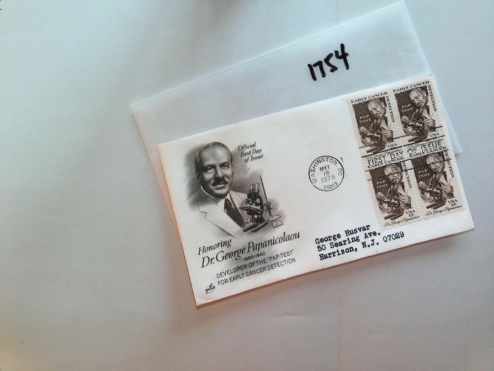 U. S. FDC - 1754 - Pap test - ArtCraft cachet - comb. shIpping!