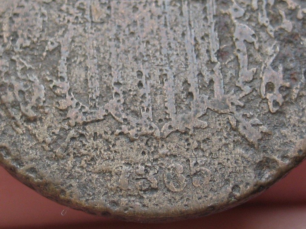 1865 Two 2 Cent Piece- Civil War Type Coin- Plain 5, Shipwreck Effect?