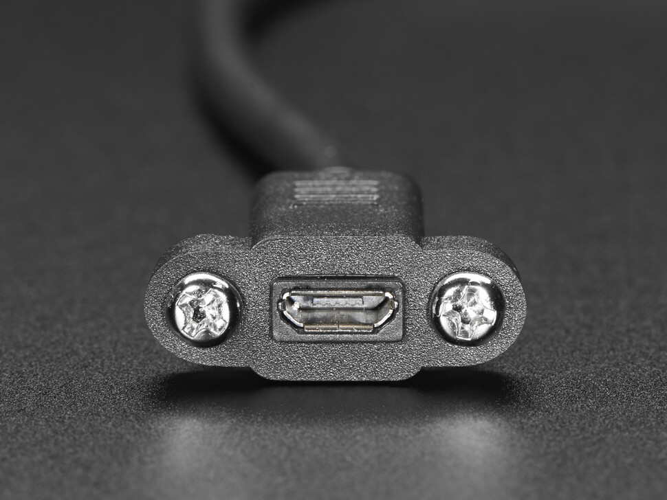 [ Adafruit ] Panel Mount Extension USB Cable - Micro B Male to Micro B Female