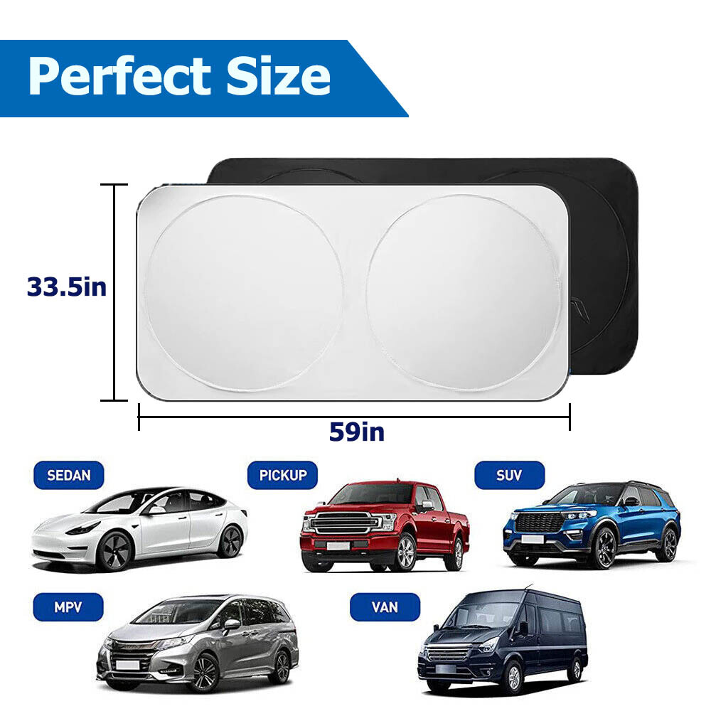 Foldable Car Front Rear Window Sun Shade Cover Windshield Visor UV Protection