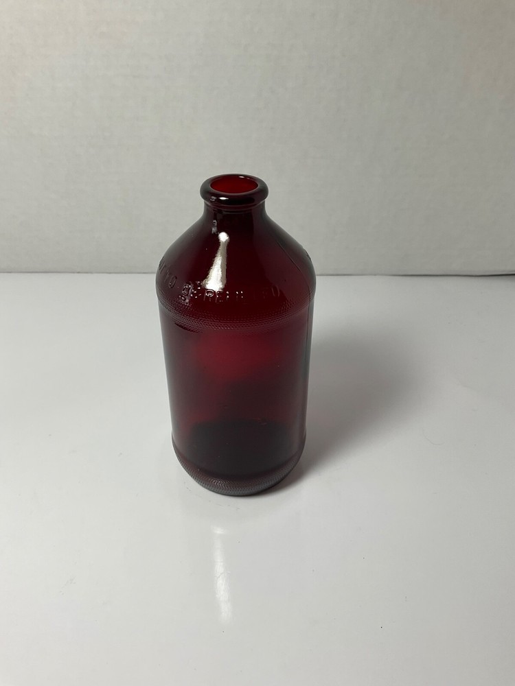 ROYAL RUBY ANCHOR HOCKING RUBY RED CONE TOP SMALL SIZE NO DEPOSIT BEER BOTTLE