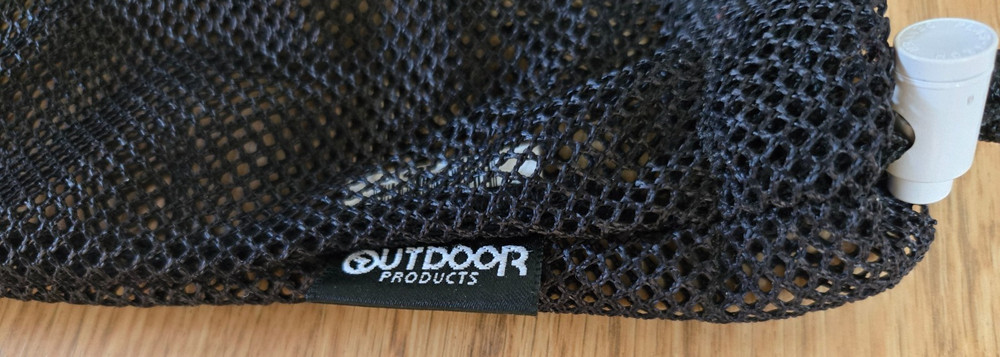 Outdoor Products mesh storage bag 12" tall x 8" wide, drawstring close