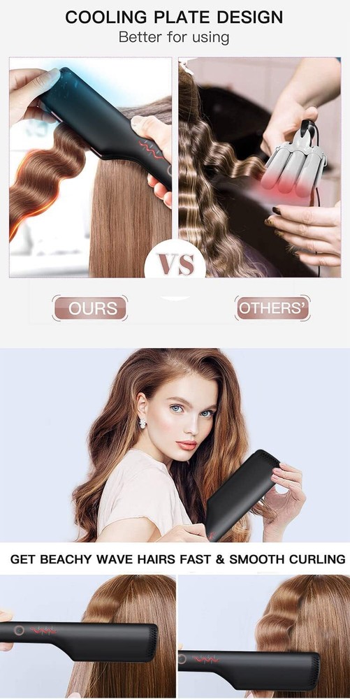 Double Barrel Ceramic Hair Waver, Beach Wave Egg Roll Curling Iron Styling Tool