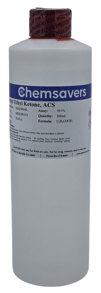 Methyl Ethyl Ketone, ACS, 99+%, 500ml