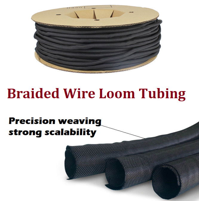 Black Expandable Cable Sleeving Split Wire Loom Tube for Electronics & Auto Use